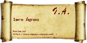 Imre Ágnes névjegykártya