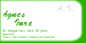 agnes imre business card